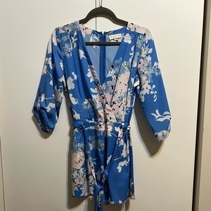 Yumi Kim blue floral silk romper